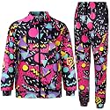 Arssm Retro 80s 90s Outfit Sets for Men Vintage Jacket and Joggers Sweatpants 80s Tracksuit Streetwear