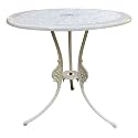 Art & Abode Regalia Series Cast Aluminium Furniture | Round Patio Table for Garden, Balcony, Bistro, Rooftop, Cafe, Restaurant & Dining | Durable Cast Aluminium Patio Table (White)