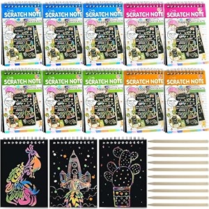 kids stationery notebook sketch scratch paper drawing note book ideal for school art projects and creative fun - pack of 24