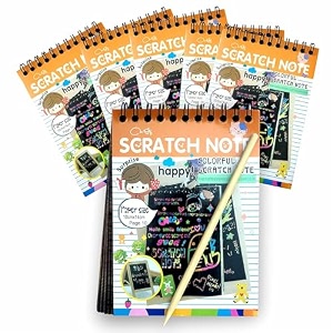 return gifts for birthday for kids party bulk scratch note book magic book return gifts for kids children girls boys best multicolor - 6 x 4 inch pack of 8