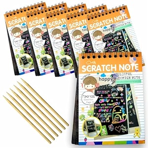 return gifts for birthday for kids party bulk scratch note book magic book return gifts for kids children girls boys best multicolor- 6x4 inch pack of 6