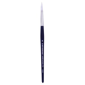 art essentials oyster white synthetic hair brush for mixed media watercolour acrylic gouache fabric amp hobby painting - series 970 - round - short handle - size 8 with great flow control