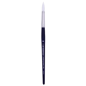 art essentials oyster white synthetic hair brush for mixed media watercolour acrylic gouache fabric amp hobby painting - series 970 - round - short handle - size 10 with great flow control