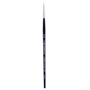 oyster white synthetic hair brush for mixed media watercolour acrylic gouache fabric amp hobby painting - series 970 - round - short handle - size 000 with great flow control