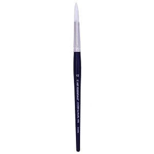 art essentials oyster white synthetic hair brush for mixed media watercolour acrylic gouache fabric amp hobby painting - series 970 - round - short handle - size 12 with great flow control