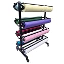 Art Paper Roll Dispenser Stand – Holds 8 Rolls up to 36 Inches Wide – Heavy-Duty Butcher Craft Paper Holder with Cutter for Classroom, Arts, Wrapping (Paper Rolls Not Included)