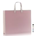 Art Portfolio Bags Storage Books (23.2 * 18.1inches) for Art Portfolio Folder, Posters Storage Bag with Zipper and Handle Mesh Folder Organizers for Poster, Painting Pink