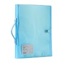 Art Portfolio Folder with Handle and Clear Sleeves 60 Pockets Display 120 Pages Plastic Painting Presentation Storage Book for Artwork Files Document A3 Size 17 x 13 inch Blue