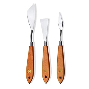 art ranger 3 pcs stainless steel artists palette knife setspatula palette knife painting mixing scraperthin and flexible art tools for oil painting acrylic mixing etc
