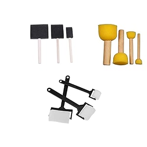 art ranger sponge brush ser for painting art and craft projects complete set with roller flat and round sponge brushes