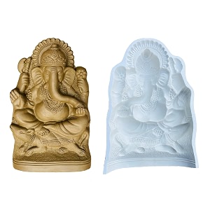 9-inch fibreglass ganesha idol making mold  durable art sculpture mould for clay pop and eco-friendly idols