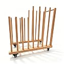 Art Storage Rack with Wheels, Art Drying Rack Wooden Storage Rack for Canvas Frames,Drawing Board Prints,Paper Pads,Perfect for Studios,Galleries, Museums, Art Venues
