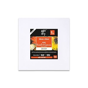 art story mini small display canvas board with easel stand 20 x 20cm 1 pc  for acrylic oil watercolor painting  suitable for artists students amp beginners