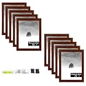 Art Street A4 Size Certificate, Document Photo frames Set Of 10 For Home Decoration, Living Room, Office Decoration (Brown, 8x12 Inch)
