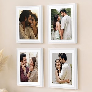 art street premium photo frame for living room classic aesthetic design photo frames for photograph art work kids room set of 4 6x8 inch white