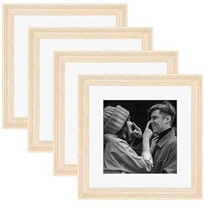 art street wooden photo frame for living room aesthetic cave design photo frames for photograph art work certificates set of 4 12x12 inch white