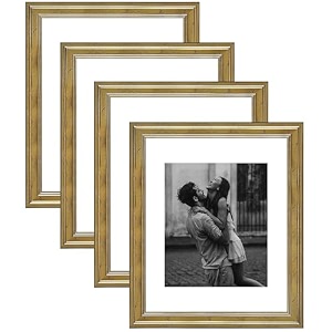 art street picture frames set of 4 wall mounted premium 3d photo frame vertical amp horizontal wall hanging individual collage for home dcor gold size 11x14 inch