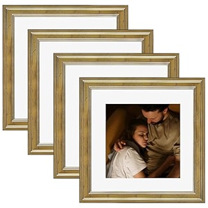 art street picture frames set of 4 wall mounted premium 3d photo frame vertical amp horizontal wall hanging individual collage for home dcor gold size 10 x 10 inch