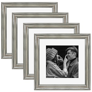 art street picture frames set of 4 wall mounted premium 3d photo frame vertical amp horizontal wall hanging individual collage for home dcor silver size 12x12 inch
