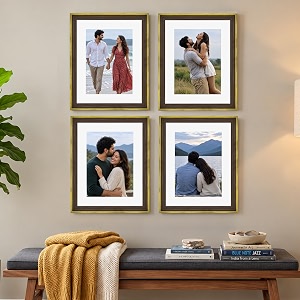 art street luxury photo frame for living room modern step design photo frames for photograph art work kids room set of 4 11x14 inch brown