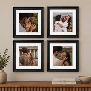 art street wooden photo frame for living room aesthetic cave design photo frames for photograph art work certificates set of 4 10x10 inch black