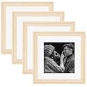Art Street Wooden Photo Frame for living room, Aesthetic Cave Design Photo Frames for Photograph, Art Work, Certificates Set of 4 (12x12 Inch, White)