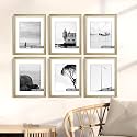 Art Street 11X14 Inches Elite Rectangular Picture Frame Set Of 6,Display Pictures 8X10 With Mat Or 11X14 Without, For Wall Display,Engineered Wood With Shatter Resistant Plexiglass,Off White