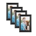 Art Street A4 Size Photo Frame For Wall Set of 4 Premium Black Cave Picture Frame, Size -8x12 Inches