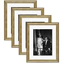 Art Street Picture Frames Set of 4 Wall Mounted Premium 3D Photo Frame Vertical &amp; Horizontal Wall Hanging Individual Collage for Home Décor (Gold, Size 12x16 inch)
