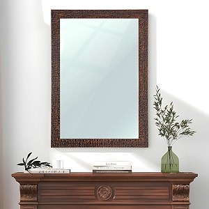 art street bathroom wall mirror red marble wall mount rectangular makeup mirror decorative looking glass with frame for home bathroom amp living room size inner 16x24 in outer 19x27 inch
