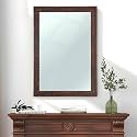 Art Street Bathroom Wall Mirror, Red Marble Wall Mount Rectangular Makeup Mirror, Decorative Looking Glass with Frame for Home, Bathroom &amp; Living Room (Size Inner: 16x24 in, Outer 19x27 Inch)