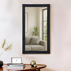 art street decorative wall mirrorlooking glass black bar flat inner size 12 x 24 inch outer size 15 x 27 inch