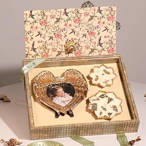 art street rakshabandhan gift hamper for sister with elegant crochet flower bouquet in pink pot acrylic frame with quote amp velvet lined jewelry box
