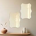 Art Street Irregular Shape Adhesive Mirror Sticker for Wall on Tiles Bathroom Bedroom Living Room for Home, (Set of 6, Size: 12x16 Inch)