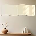 Art Street Rectangle Wave Shape Adhesive Mirror Sticker for Wall on Tiles Bathroom Bedroom Living Room for Home, (Set of 2, Size: 8x12 Inch)