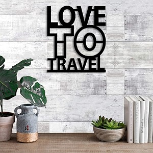 art street love to travel mdf plaque painted cutout ready to hang for home dcor wall dcor wall art valentine day gift black size 8 x 7 inch