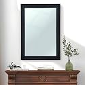 Art Street Wood Marble Finish Rectangle Wall Decorative Mirror for Home and Bathroom (Size - 19 X 27 Inchs, Color -Black)