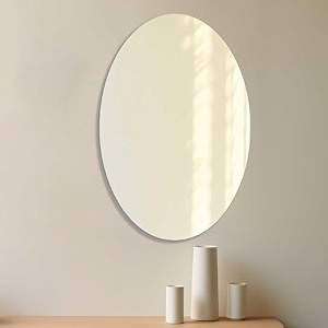 art street oval shape adhesive mirror sticker for wall on tiles bathroom bedroom living room for home 1 pcs size 12x16 inch