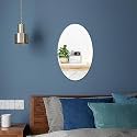 Art Street Oval Shape Adhesive Mirror Sticker for Wall on Tiles Bathroom Bedroom Living Room for Home, Size: 8x12 Inchs