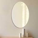 Art Street Oval Shape Adhesive Mirror Sticker for Wall on Tiles Bathroom Bedroom Living Room for Home, (1 Pcs, Size: 12x16 Inch)