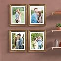 Art Street PAINTINGMANTRA Set of 4 Individual Couple Photo Frame/Wall Hanging for Home Décor - Golden