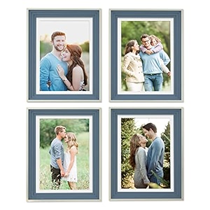 art street luxury photo frame for living room modern step design photo frames for photograph art work kids room set of 4 8x12 inch blue