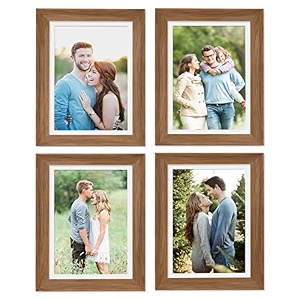 art street picture frames set of 4 wall mounted premium 3d photo frame vertical amp horizontal wall hanging individual collage for home dcor dark brown size 8 x 10 inch
