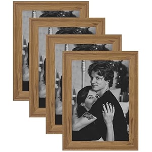 art street wood picture frames set of 4 wall mounted premium 3d photo frame vertical amp horizontal wall hanging individual collage for home dcor natural size 8 x 12 inch