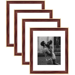 art street wooden photo frame for living room aesthetic cave design photo frames for photograph art work certificates set of 4 11x14 inch brown