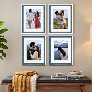 art street luxury photo frame for living room modern step design photo frames for photograph art work kids room set of 4 12x16 inch blue