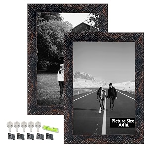 art street synthetic wooden set of 4 individual couple rectangular photo framewall hanging for home dcor - white 8x8 inch
