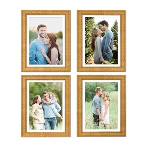 art street picture frames set of 4 wall mounted premium 3d photo frame vertical amp horizontal wall hanging individual collage for home dcor golden size 8 x 12 inch