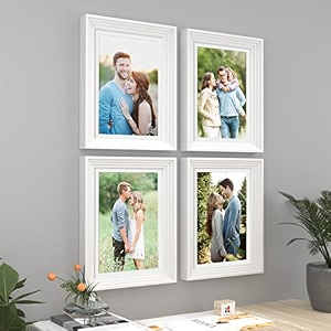 art street luxury photo frame for living room modern step design photo frames for photograph art work kids room set of 4 8x12 inch white