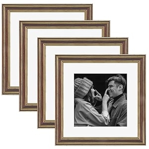 art street glass picture frames set of 4 wall mounted premium 3d photo frame vertical amp horizontal wall hanging individual collage for home dcor brown size 12x12 inch